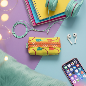 Fülhallgató mintás papírzsebkendő tartó - táska & tok - pénztárca & más tok - zsebkendőtartó tok - Meska.hu