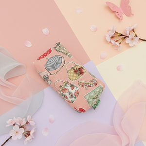 Rózsaszín mintás papírzsebkendő tartó - táska & tok - pénztárca & más tok - zsebkendőtartó tok - Meska.hu