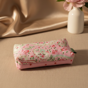 Rózsaszín mintás papírzsebkendő tartó - táska & tok - pénztárca & más tok - zsebkendőtartó tok - Meska.hu