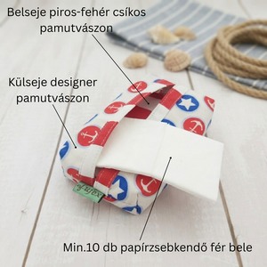 Tengerész mintás papírzsebkendő tartó - táska & tok - pénztárca & más tok - zsebkendőtartó tok - Meska.hu