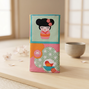 Kokeshi mintás papírzsebkendő tartó, Táska & Tok, Pénztárca & Más tok, Zsebkendőtartó tok, Varrás, MESKA