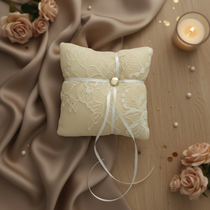 Esküvői ekrü csipkés gyűrűpárna, Esküvő, Kiegészítők, Gyűrűtartó & Gyűrűpárna, Varrás, MESKA
