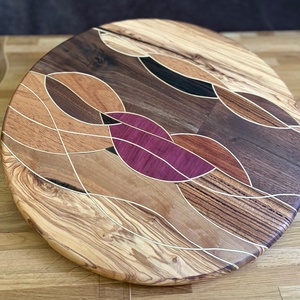 Fa forgóasztal (430mm) - Lazy Susan turntable - Luigiwood - otthon & életmód - konyhafelszerelés, tálalás - sütés, főzés - edényalátét - Meska.hu