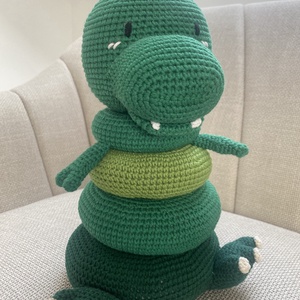Horgolt T-Rex dinó � játékos fejlesztés, kézzel készítve - baba - mama - baba játékok - waldorf játékok - Meska.hu