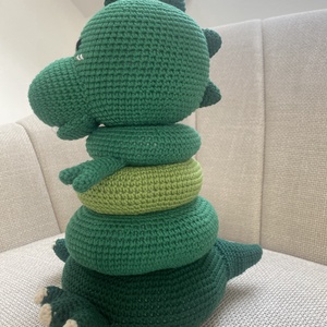 Horgolt T-Rex dinó � játékos fejlesztés, kézzel készítve - baba - mama - baba játékok - waldorf játékok - Meska.hu