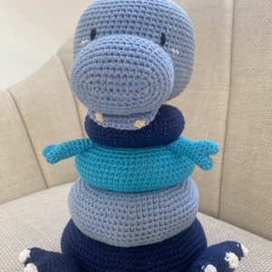 Horgolt T-Rex dinó � játékos fejlesztés, kézzel készítve, Baba - mama, Baba játékok, Mozgásfejlesztő játékok, Horgolás, MESKA