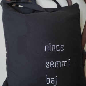 Feliratos hímzett vászontáska - táska & tok - bevásárlás & shopper táska - shopper, textiltáska, szatyor - Meska.hu