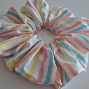 XL Színes csíkos scrunchie - hajgumi - ruha & divat - hajdísz & hajcsat - hajgumi - Meska.hu
