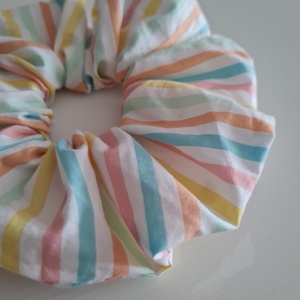 XL Színes csíkos scrunchie - hajgumi - Meska.hu