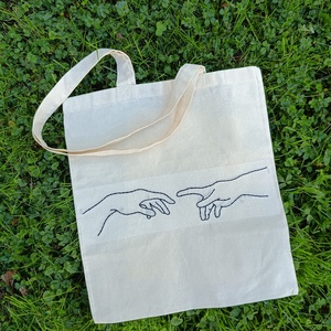 Michelangelo hímzett vászontáska - táska & tok - bevásárlás & shopper táska - shopper, textiltáska, szatyor - Meska.hu
