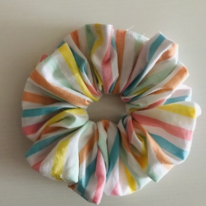 Színes csíkos scrunchie - hajgumi szett - ruha & divat - hajdísz & hajcsat - hajgumi - Meska.hu
