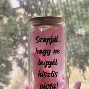 Üveg szívószálas pohár  - Meska.hu