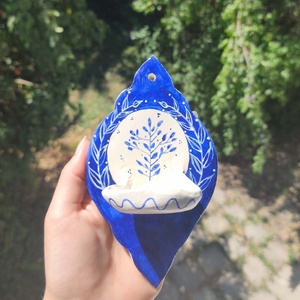 Fali kézműves gyertyatartó - ovális - otthon & életmód - gyertya, illat, aroma - gyertyatartó - Meska.hu