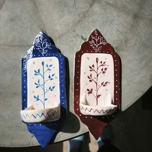 Kézműves fali gyertya népi design - téglalap  - otthon & életmód - gyertya, illat, aroma - gyertyatartó - Meska.hu