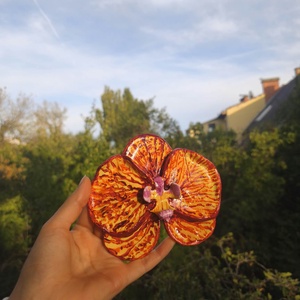 Kézműves orchidea dísz, ékszer tartó  - otthon & életmód - dekoráció - dísztárgy - Meska.hu