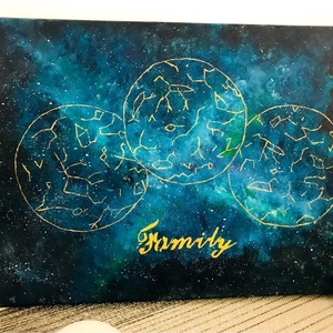 Égboltba Festett Emlék - Egyedi csillagtérkép festmény, személyre szabott ajándék, Művészet, Festmény, Festmény vegyes technika, Festészet, MESKA