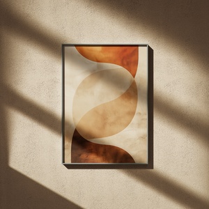 Bohém kávé geometrikus alakzatok, minimalista DIGITÁLIS festmény, nyomtatható - művészet - grafika & illusztráció - digitális - Meska.hu