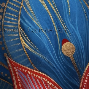 Piros-Kék Lótusz Virág Mandala - digitális festményről készült nyomat - művészet - grafika & illusztráció - művészi nyomat - Meska.hu