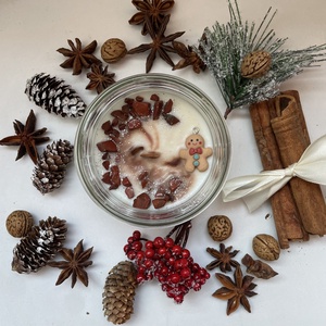 Mézeskalács gyertya , Karácsony, Karácsonyi lakásdekoráció, Karácsonyi illatgyertya, mécses, , MESKA