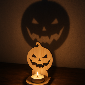 Halloween Tök Árnyékvető Gyertyatartó - Meska.hu