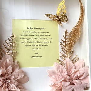 Szülő/nagyszülő köszöntő képkeret - aranyszínű növénnyel  - esküvő - emlék & ajándék - szülőköszöntő ajándék - Meska.hu