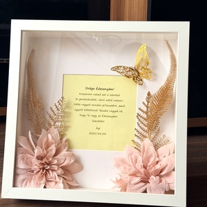 Szülő/nagyszülő köszöntő képkeret - aranyszínű növénnyel  - esküvő - emlék & ajándék - szülőköszöntő ajándék - Meska.hu