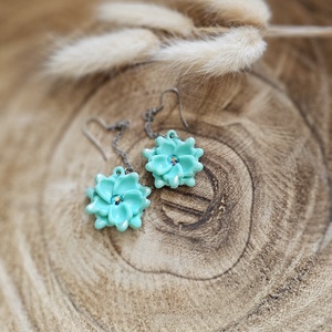 Aqua Bloom, Ékszer, Fülbevaló, Lógó fülbevaló, Ékszerkészítés, Gyurma, MESKA