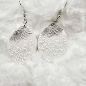 Fehér ezüst, Ékszer, Fülbevaló, Lógó fülbevaló, Gyurma, Agyagozás, MESKA