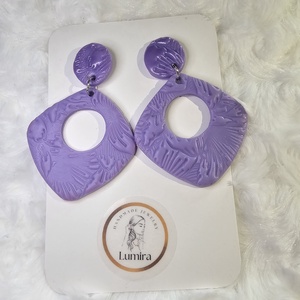 Lila kocka , Ékszer, Fülbevaló, Lógó fülbevaló, Gyurma, Agyagozás, MESKA