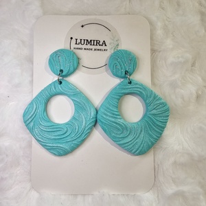 Türkiz selyemfénnyel - ékszer - fülbevaló - lógó fülbevaló - Meska.hu