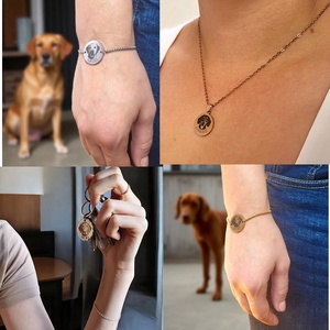 Kutyás ajándékcsomag  Saját képes gravírozott Luna by You kollekció (karkötő + nyaklánc + kulcstartó) - Meska.hu