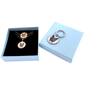 Cicás ajándékcsomag  Saját képes gravírozott Luna by You kollekció (karkötő + nyaklánc + kulcstartó) - ékszer - ékszerszett - Meska.hu