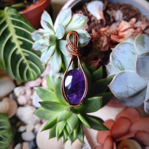 Ametiszt medál, Ékszer, Nyaklánc, Medál, Fémmegmunkálás, MESKA