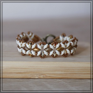 White gold karkötő - ékszer - karkötő - gyöngyös karkötő - Meska.hu