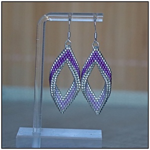 Purple leaf fülbevaló - ékszer - fülbevaló - lógó fülbevaló - Meska.hu