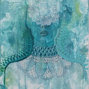 Kapcsolódás_1 - művészet - festmény - festmény vegyes technika - Meska.hu