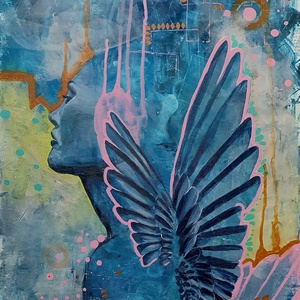 Szárnyak - művészet - festmény - festmény vegyes technika - Meska.hu