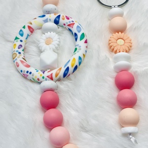 Cumilánc+táskadísz szett - baba - mama - baba játékok - cumilánc - Meska.hu