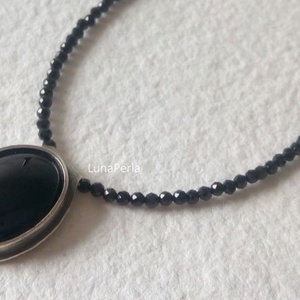 Ezüst nyaklánc feketében - gyászékszer -  - Meska.hu