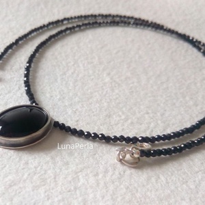 Ezüst nyaklánc feketében - gyászékszer -  - Meska.hu