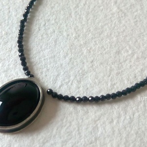 Ezüst nyaklánc feketében - gyászékszer -  - Meska.hu