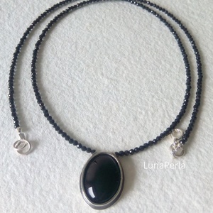 Ezüst nyaklánc feketében - gyászékszer -  - Meska.hu