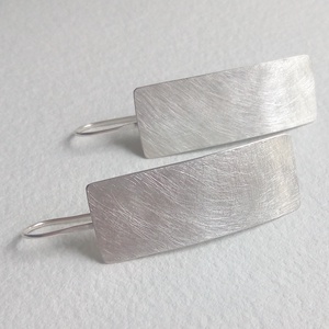 Minimalista ezüst fülbevaló - ékszer - fülbevaló - lógó fülbevaló - Meska.hu