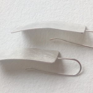 Minimalista ezüst fülbevaló - ékszer - fülbevaló - lógó fülbevaló - Meska.hu