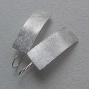 Minimalista ezüst fülbevaló - ékszer - fülbevaló - lógó fülbevaló - Meska.hu