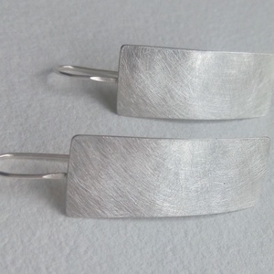 Minimalista ezüst fülbevaló - ékszer - fülbevaló - lógó fülbevaló - Meska.hu