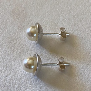 Swarovski - ezüst bedugós fülbevaló  - ékszer - fülbevaló - pötty fülbevaló - Meska.hu