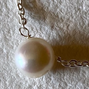 Minimál ezüst nyaklánc tenyésztett gyönggyel - ékszer - nyaklánc - gyöngyös nyaklánc - Meska.hu