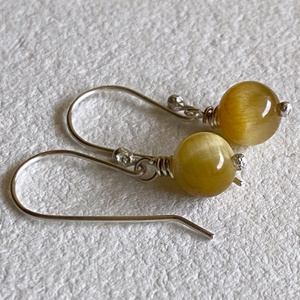 Tigrisszem - ezüst fülbevaló - ékszer - fülbevaló - lógó fülbevaló - Meska.hu