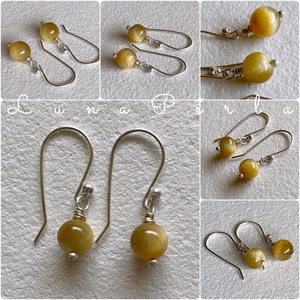 Tigrisszem - ezüst fülbevaló - ékszer - fülbevaló - lógó fülbevaló - Meska.hu